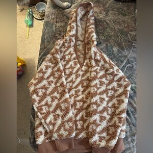 Victoria's Secret Textured Tan and Cream Puffer Jacket